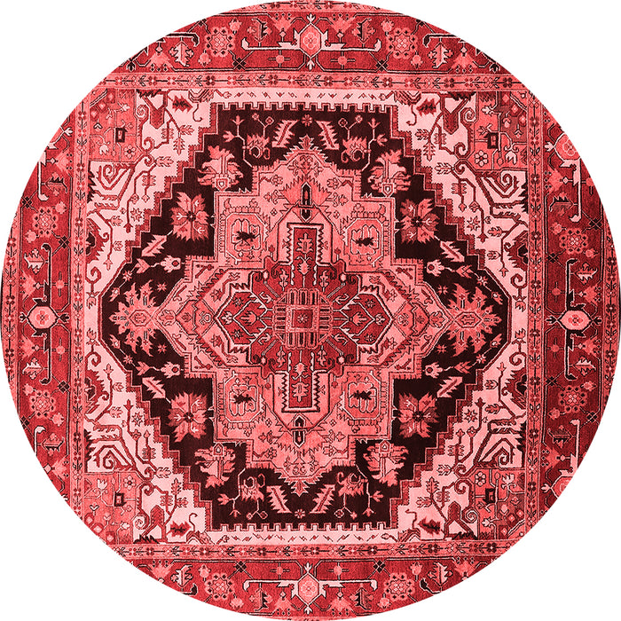 Machine Washable Geometric Red Traditional Rug, wshurb2034red
