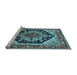 Sideview of Machine Washable Geometric Light Blue Traditional Rug, wshurb2034lblu