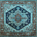 Square Geometric Light Blue Traditional Rug, urb2034lblu