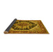 Sideview of Geometric Yellow Traditional Rug, urb2034yw