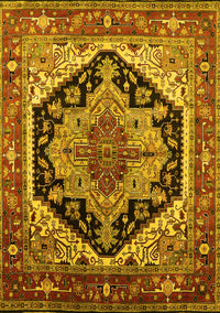 Geometric Yellow Traditional Rug, urb2034yw