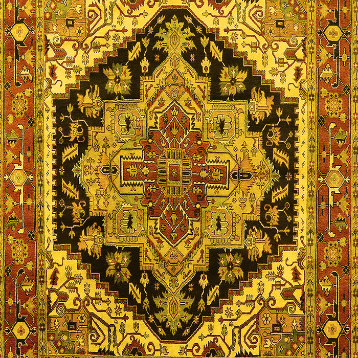 Geometric Yellow Traditional Rug, urb2034yw