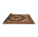 Sideview of Geometric Brown Traditional Rug, urb2034brn