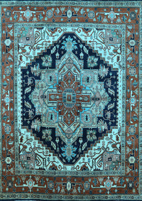 Geometric Light Blue Traditional Rug, urb2034lblu