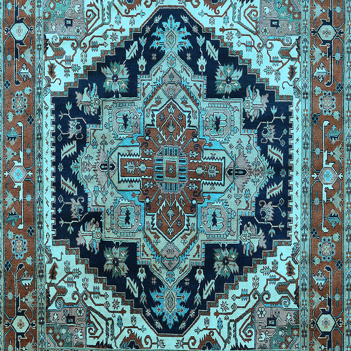 Geometric Light Blue Traditional Rug, urb2034lblu