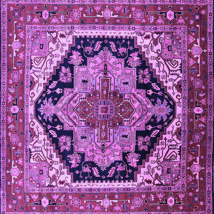 Square Machine Washable Geometric Purple Traditional Area Rugs, wshurb2034pur