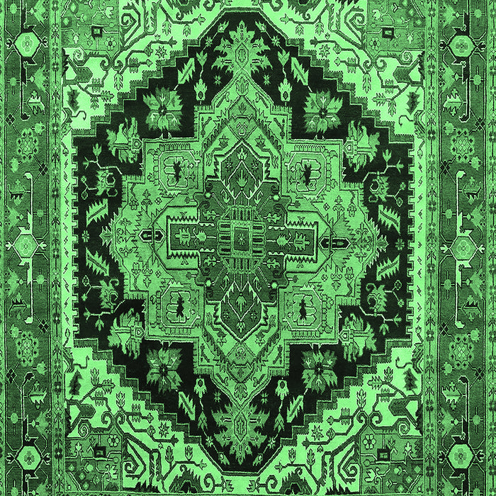 Geometric Emerald Green Traditional Rug, urb2034emgrn