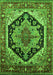 Machine Washable Geometric Green Traditional Area Rugs, wshurb2034grn