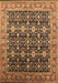 Machine Washable Oriental Brown Traditional Rug, wshurb2035brn