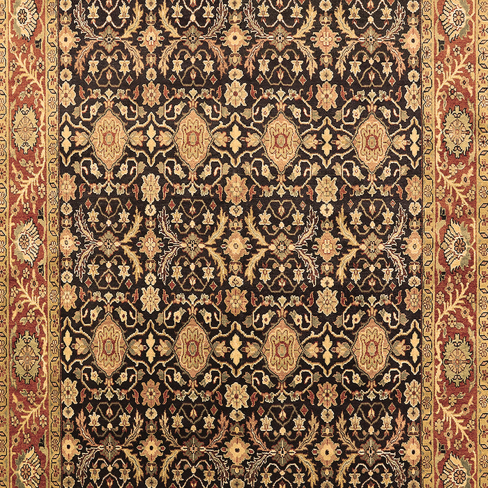 Machine Washable Oriental Brown Traditional Rug, wshurb2035brn