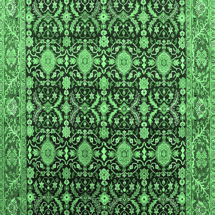 Oriental Emerald Green Traditional Rug, urb2035emgrn