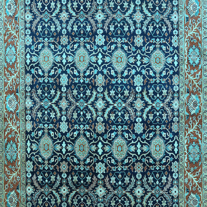 Machine Washable Oriental Light Blue Traditional Rug, wshurb2035lblu