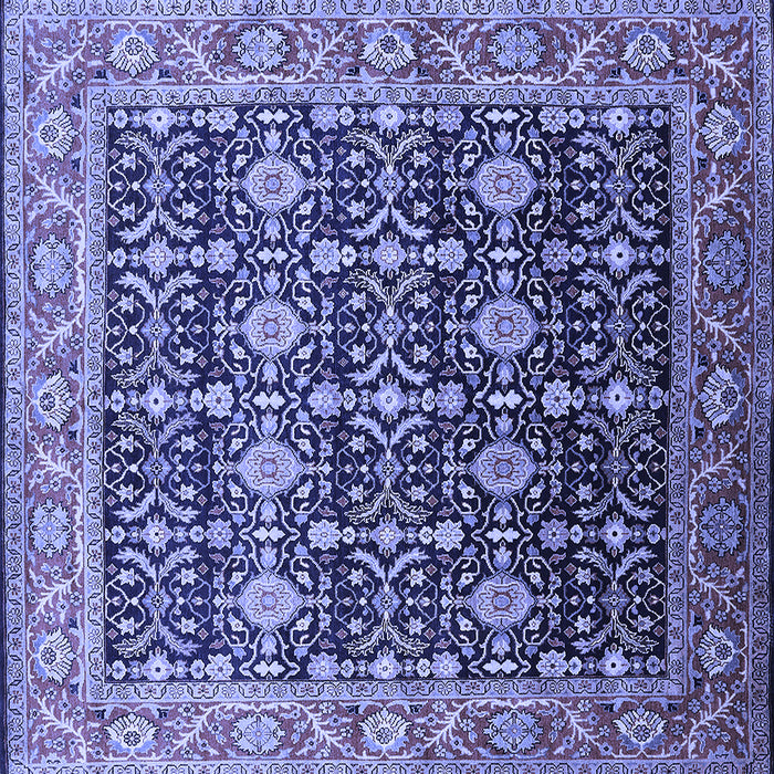 Square Machine Washable Oriental Blue Traditional Rug, wshurb2035blu