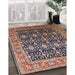 Mid-Century Modern Red Oriental Rug in Family Room, urb2035