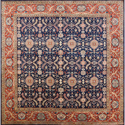 Square Machine Washable Industrial Modern Vermilion Red Rug, wshurb2035