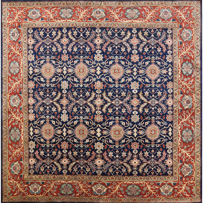 Square Machine Washable Industrial Modern Vermilion Red Rug, wshurb2035