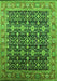 Machine Washable Oriental Green Traditional Area Rugs, wshurb2035grn