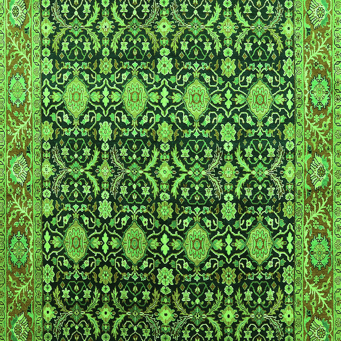 Machine Washable Oriental Green Traditional Area Rugs, wshurb2035grn