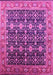 Machine Washable Oriental Pink Traditional Rug, wshurb2035pnk