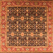 Square Oriental Orange Traditional Rug, urb2035org