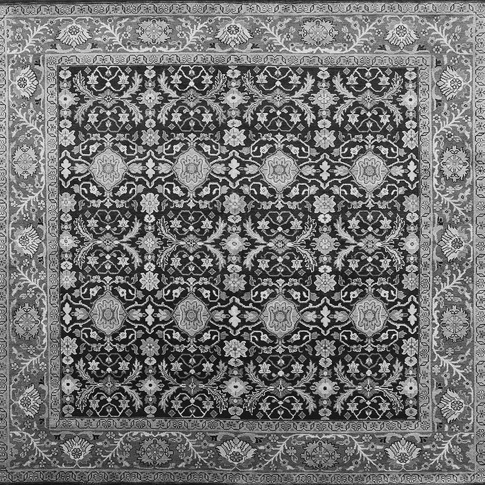 Square Machine Washable Oriental Gray Traditional Rug, wshurb2035gry