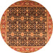 Round Oriental Orange Traditional Rug, urb2035org