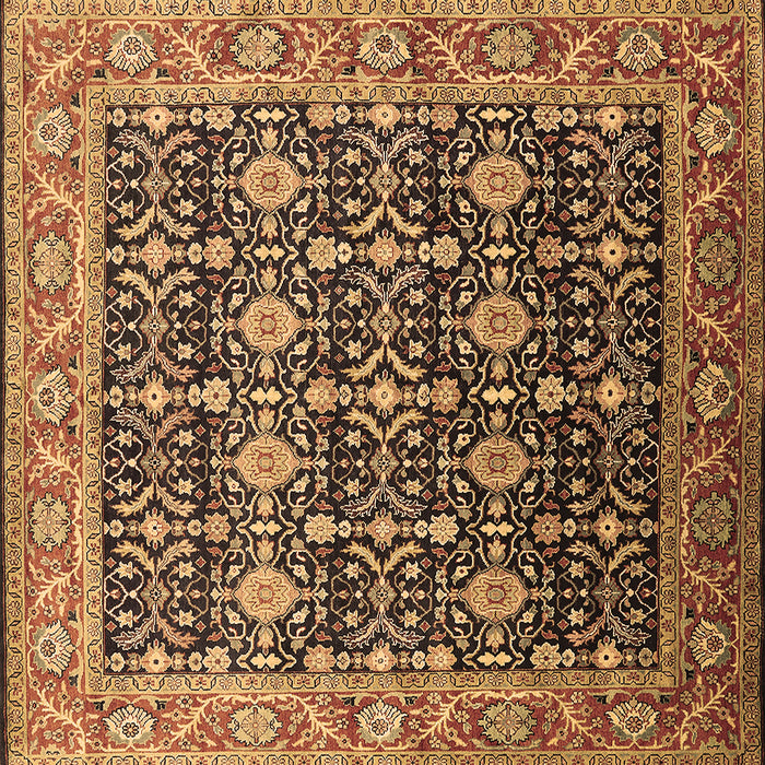 Square Oriental Brown Traditional Rug, urb2035brn