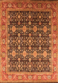 Oriental Orange Traditional Rug, urb2035org