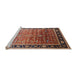 Sideview of Machine Washable Industrial Modern Light Copper Gold Rug, wshurb2036