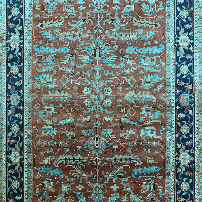 Machine Washable Oriental Light Blue Industrial Rug, wshurb2036lblu