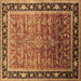 Square Oriental Brown Industrial Rug, urb2036brn