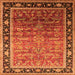 Square Oriental Orange Industrial Rug, urb2036org