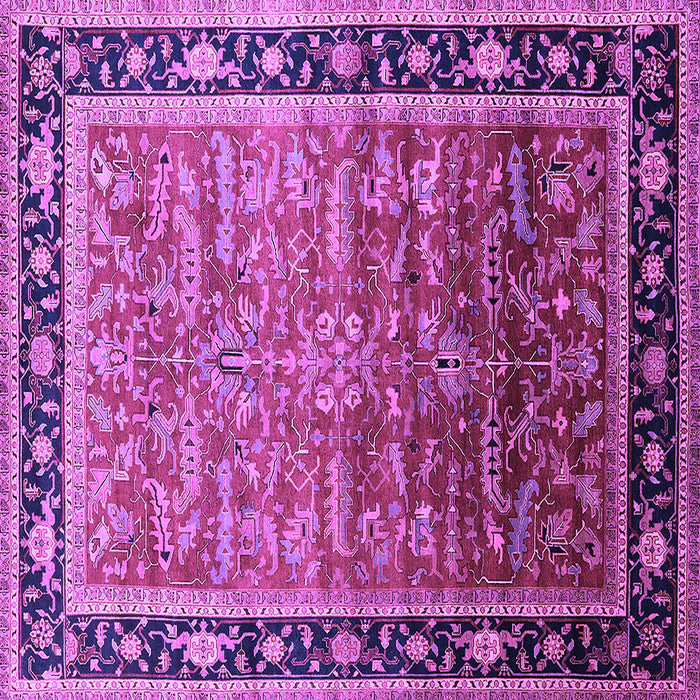 Square Machine Washable Oriental Purple Industrial Area Rugs, wshurb2036pur