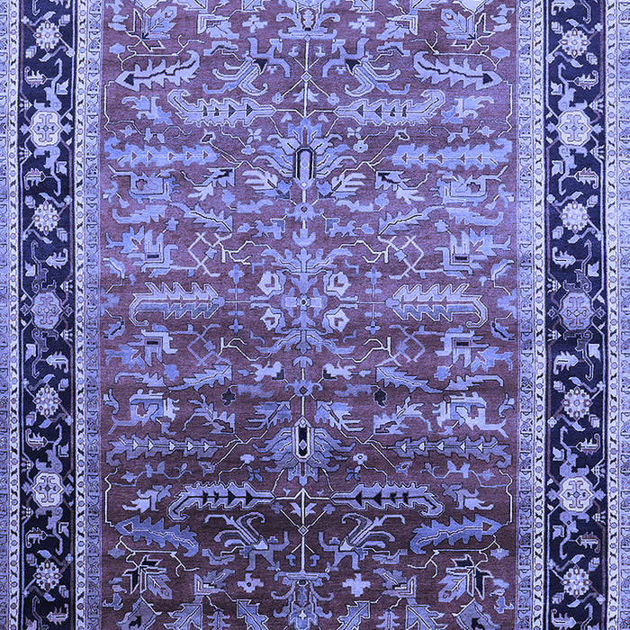 Machine Washable Oriental Blue Industrial Rug, wshurb2036blu
