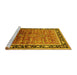 Sideview of Machine Washable Oriental Yellow Industrial Rug, wshurb2036yw