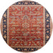 Round Mid-Century Modern Light Copper Gold Oriental Rug, urb2036