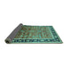 Sideview of Oriental Turquoise Industrial Rug, urb2036turq