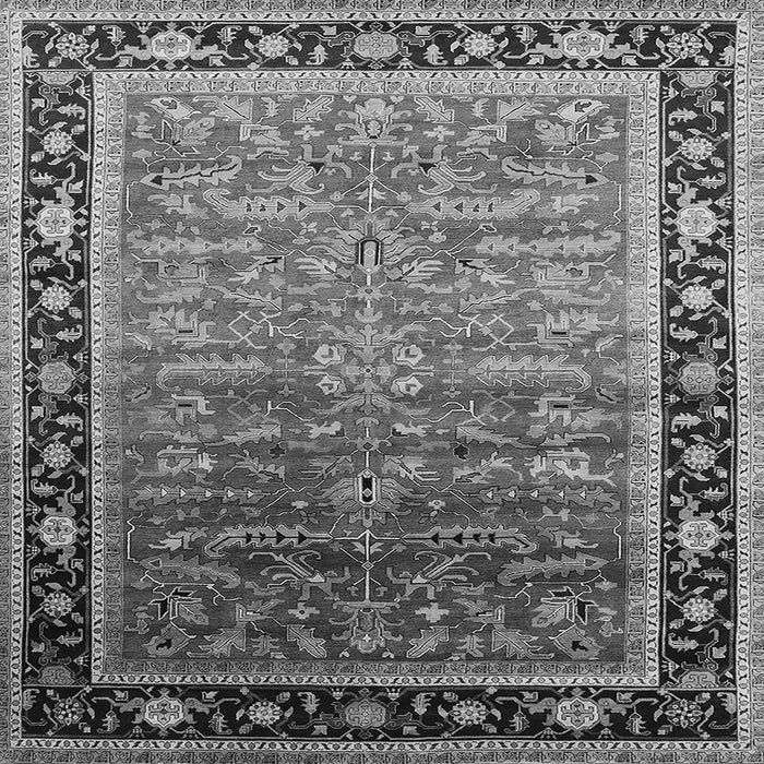 Square Oriental Gray Industrial Rug, urb2036gry