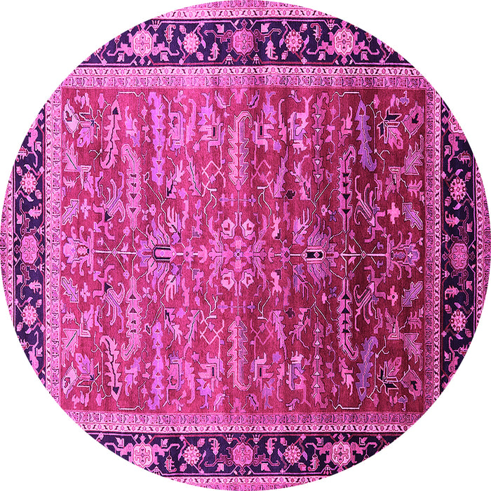 Round Oriental Pink Industrial Rug, urb2036pnk