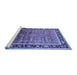 Sideview of Machine Washable Oriental Blue Industrial Rug, wshurb2036blu