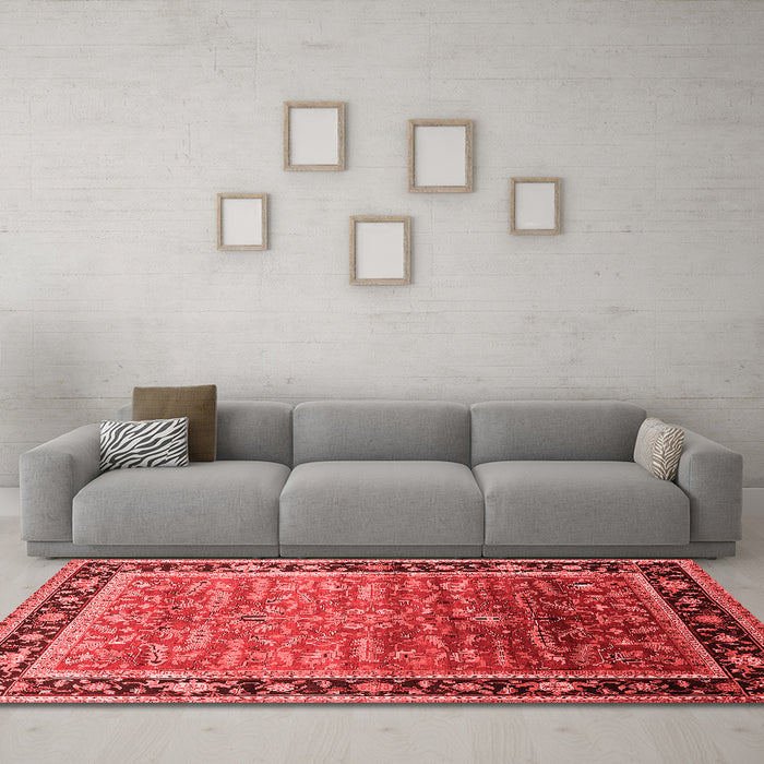 Industrial Red Washable Rugs