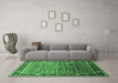 Machine Washable Oriental Emerald Green Industrial Area Rugs in a Living Room,, wshurb2036emgrn