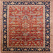 Square Mid-Century Modern Light Copper Gold Oriental Rug, urb2036