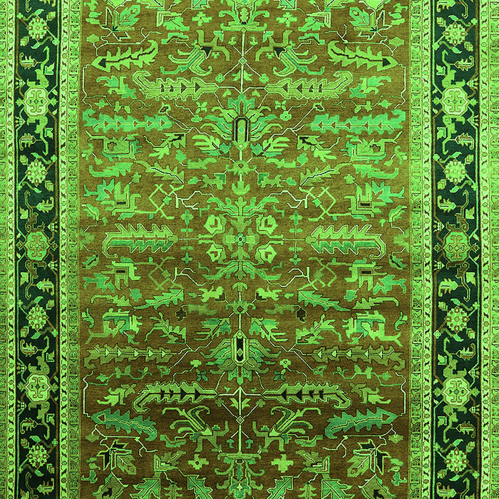Machine Washable Oriental Green Industrial Area Rugs, wshurb2036grn