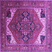 Square Persian Purple Traditional Rug, urb2037pur