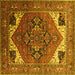Square Persian Yellow Traditional Rug, urb2037yw