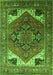 Machine Washable Persian Green Traditional Area Rugs, wshurb2037grn