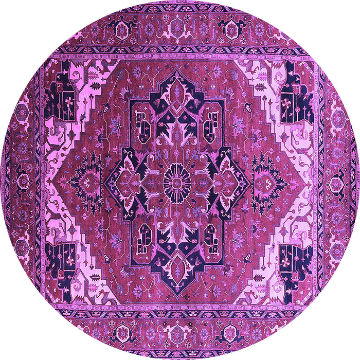 Round Persian Purple Traditional Rug, urb2037pur