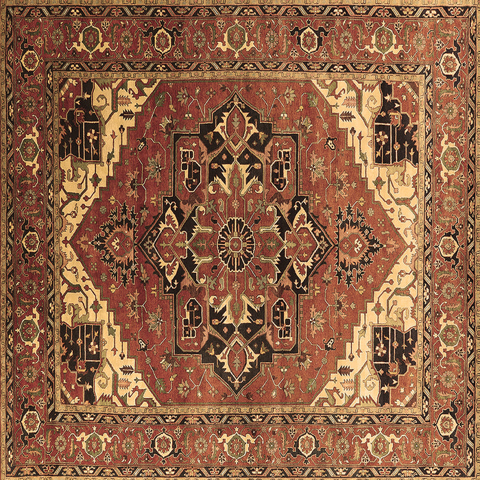 Square Persian Brown Traditional Rug, urb2037brn