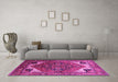 Machine Washable Persian Pink Traditional Rug in a Living Room, wshurb2037pnk